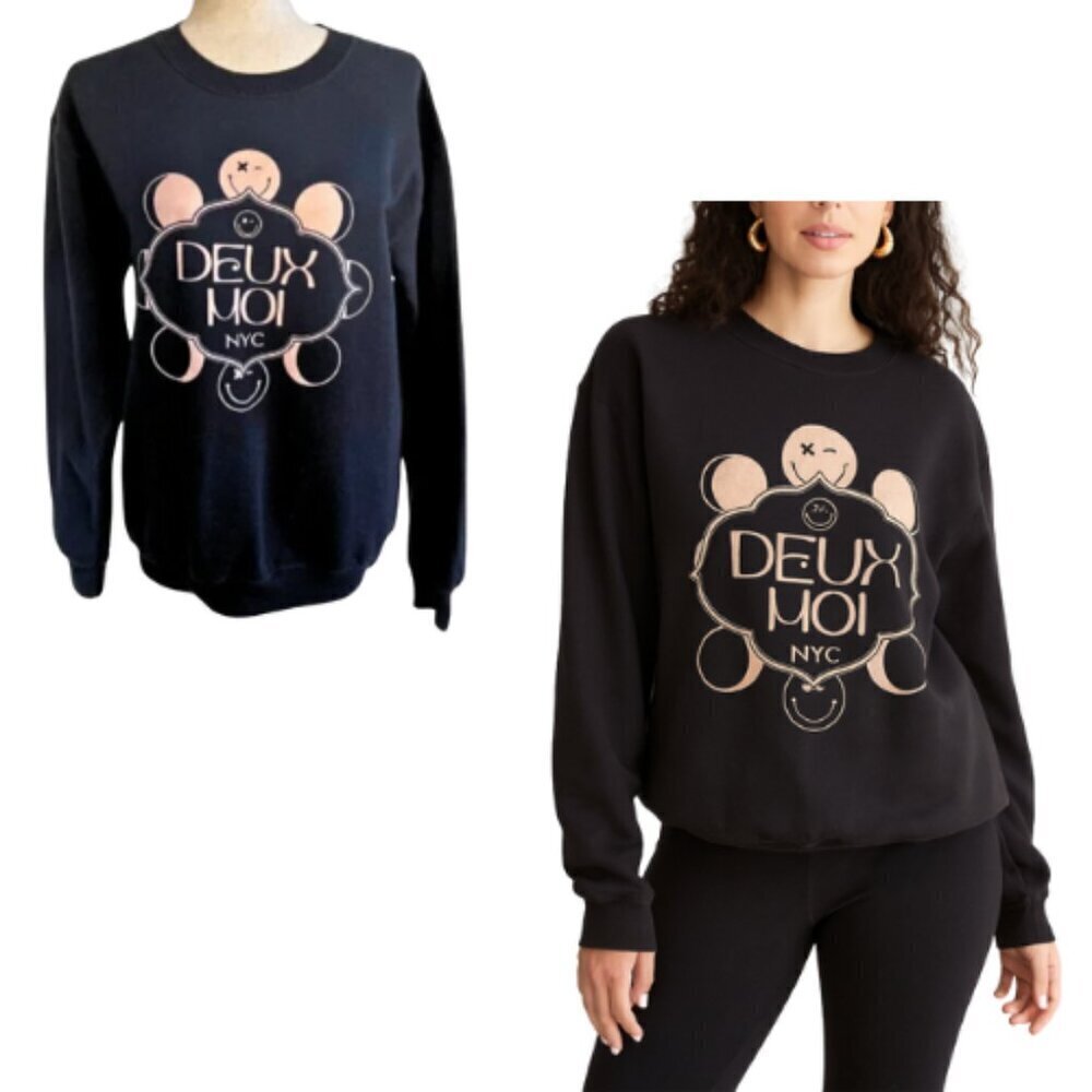 DEUX MOI Black Sweatshirt Size S